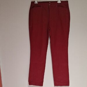 St. John's Bay Deep Red Straight-Leg Trousers
